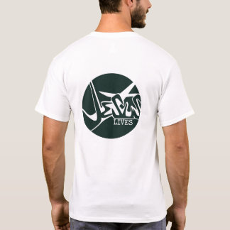 Hunter Green Circle Jesus redt graffiti T-shirt
