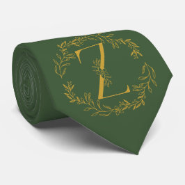 Hunter Green Color Monogrammed Groomsmen Stropdas