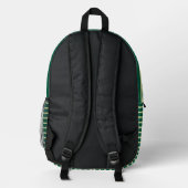 Hunter Green & Cream Striped Backpack  Bedrukte Rugzak (Achterkant)
