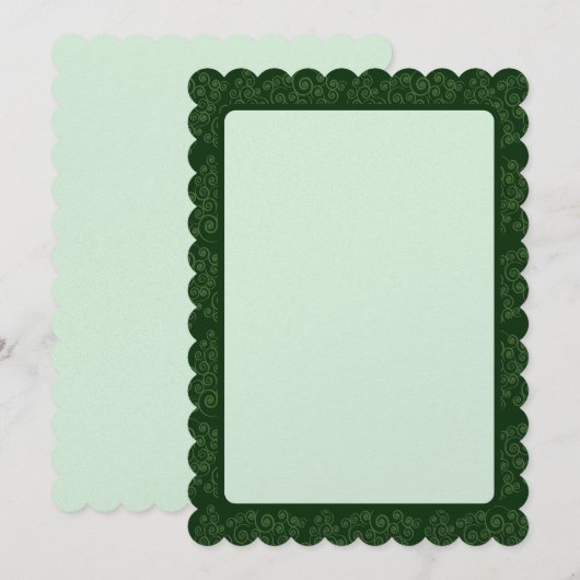 Hunter Green CurlyQue kerstbomen Feestdagenkaart (Voorkant / Achterkant)