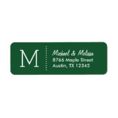 Hunter Green Custom Monogram Etiket (Voorkant)