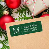Hunter Green Custom Monogram Etiket