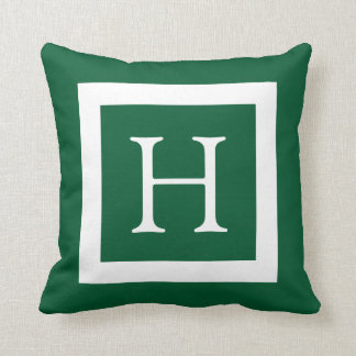 Hunter Green Custom Monogram Kussen