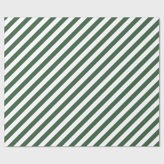 Hunter Green Diagonal Stripe Cadeaupapier (Vlak)
