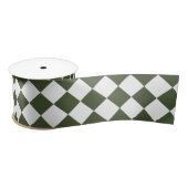 Hunter Green Diamond Pattern Satijnen Lint (Spoel)