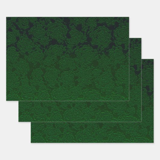 Hunter Green Elegant Succulent Patroonontwerp Inpakpapier Vel (Set)
