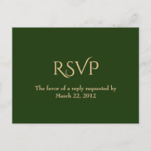 Hunter Green en Gold Menu RSVP