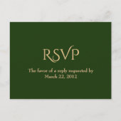 Hunter Green en Gold Menu RSVP (Voorkant)