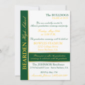 Hunter Green en Gold Photo Invitation E Kaart (Achterkant)