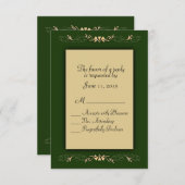 Hunter Green en Gold RSVP (Voorkant / Achterkant)
