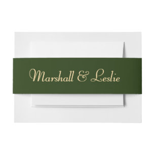 Hunter Green en Gold Uitnodigingen Wikkel