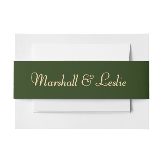 Hunter Green en Gold Uitnodigingen Wikkel (Voorkant Voorbeeld)