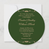 Hunter Green en Gold Wedding Invitation Kaart (Voorkant)