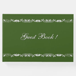 Hunter Green en White Design Guest Book Gastenboek