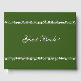 Hunter Green en White Design Guest Book Gastenboek
