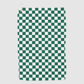 Hunter Green en White geruit Golfhanddoek (Voorkant)