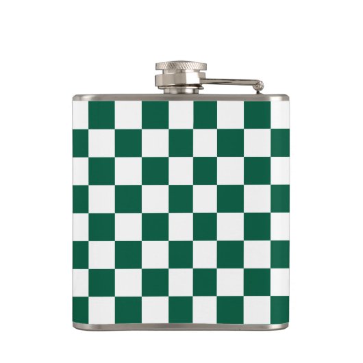 Hunter Green en White geruit Heupfles (Achterkant)