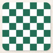 Hunter Green en White geruit Kartonnen Onderzetters (Voorkant)