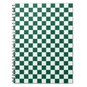 Hunter Green en White geruit Notitieboek (Voorkant)