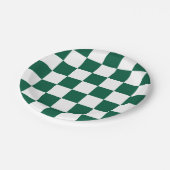 Hunter Green en White geruit Papieren Bordje (Gekanteld)