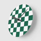 Hunter Green en White geruit Ronde Klok (Hoek)