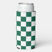 Hunter Green en White geruit Seltzer Blikjeskoeler (Seltzer Achterkant)