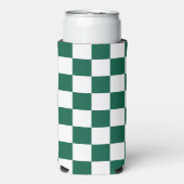 Hunter Green en White geruit Seltzer Blikjeskoeler (Seltzer Voorkant)