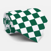 Hunter Green en White geruit Stropdas (Opgerold)