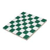 Hunter Green en White geruit Tegeltje (Zijkant)