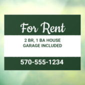 Hunter Green en White Modern House for Hent Raamsticker (Vel 3)