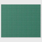 Hunter Green en White Polka Dots Cadeaupapier (Vlak)