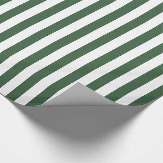 Hunter Green en White Stripe Cadeaupapier (Hoek)