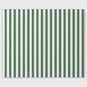 Hunter Green en White Stripe Cadeaupapier (Vlak)