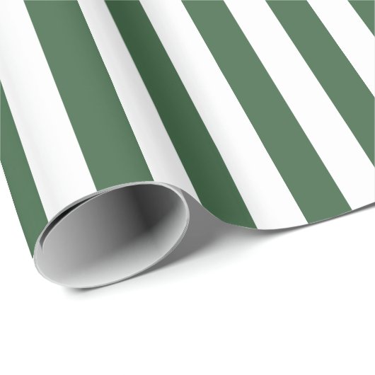 Hunter Green en White Stripe Cadeaupapier (Rol Hoek)