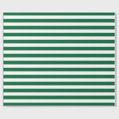 Hunter Green en White Stripes Pattern Cadeaupapier (Vlak)