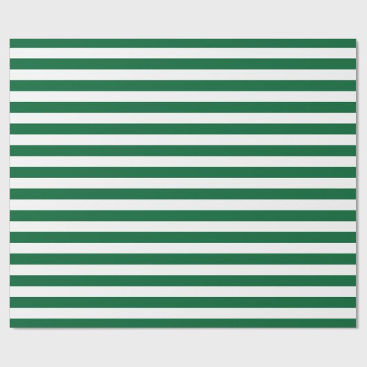 Hunter Green en White Stripes Pattern Cadeaupapier (Vlak)