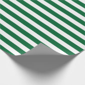 Hunter Green en White Stripes Pattern Cadeaupapier (Hoek)