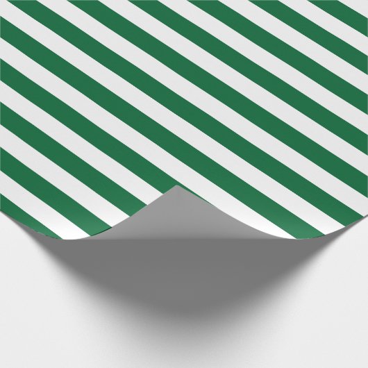 Hunter Green en White Stripes Pattern Cadeaupapier (Hoek)