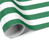 Hunter Green en White Stripes Pattern Cadeaupapier (Rol Hoek)