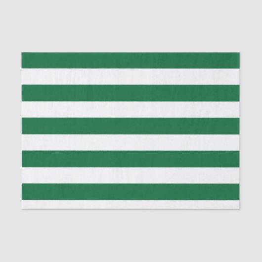 Hunter Green en White Stripes Pattern Tissuepapier (Voorkant)