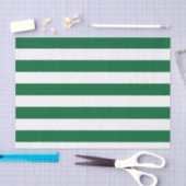 Hunter Green en White Stripes Pattern Tissuepapier (Craft)