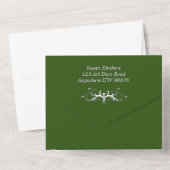 Hunter Green en White Tri Fold w Rsvp All In One Uitnodiging (Achterkant)