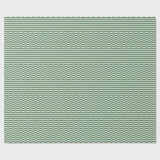 Hunter Green en White Wavy Stripes Cadeaupapier (Vlak)