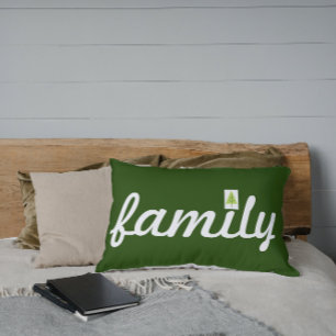 Hunter Green Family Tree Lumbar Pillow Kussen