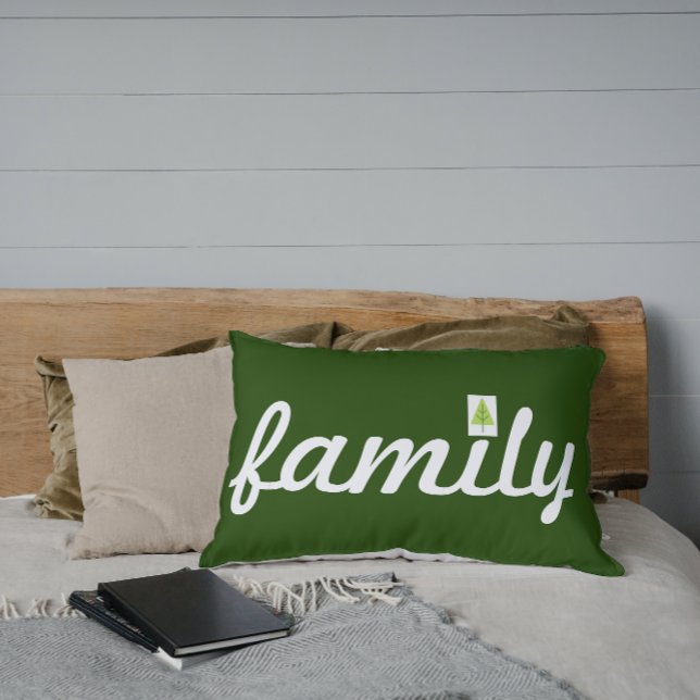 Hunter Green Family Tree Lumbar Pillow Kussen (Creator heeft geüpload)