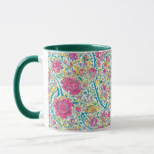Hunter Green Floral Arabic Pattern Mok (Links)