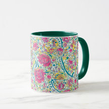 Hunter Green Floral Arabic Pattern