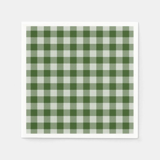 Hunter Green Gingham Pset Paper Napkin Servet (Voorkant)