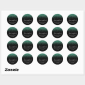 Hunter Green Glitter Black verjaardagsfeestje Ronde Sticker (Vel)