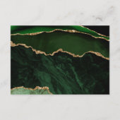 Hunter Green Gold Agate Arch Wedding Details Informatiekaartje (Achterkant)